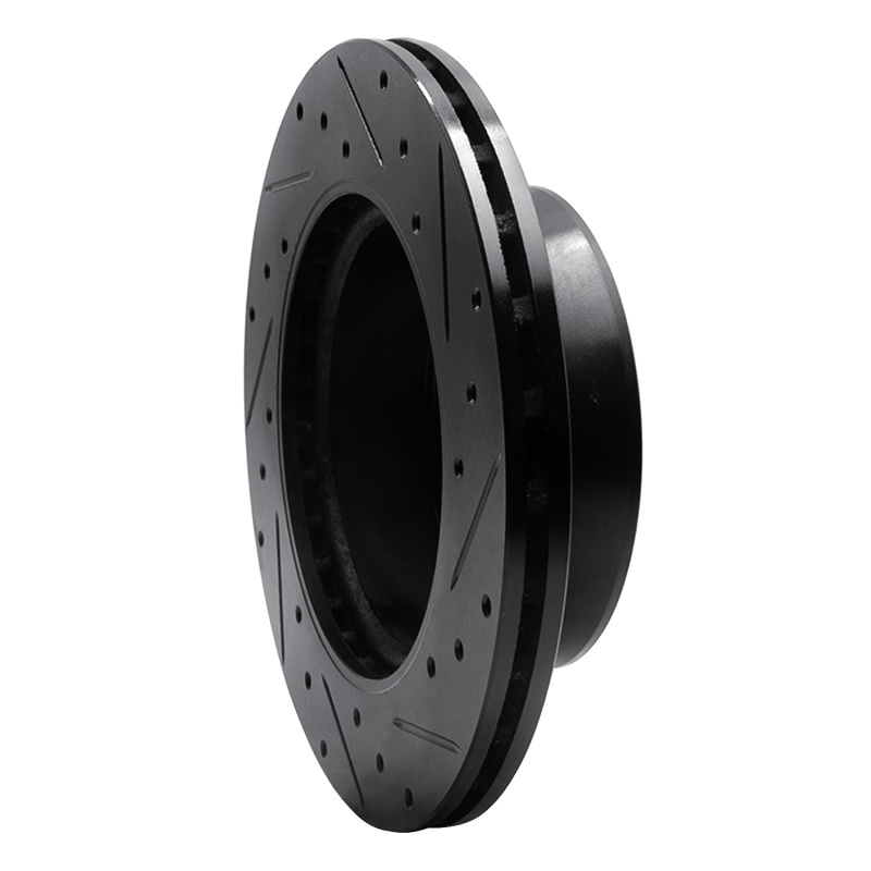 Dodge Sprinter 3500 Brake Rotor (1) - Front Left - R1 Concepts - Drilled & Slotted - Black - `02-`06